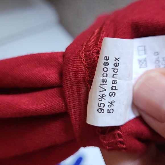 Lot of 2 Babydoll Short Sleeve Tshirt Dresses M Medium Blue Maroon Pockets - Picture 6 of 7